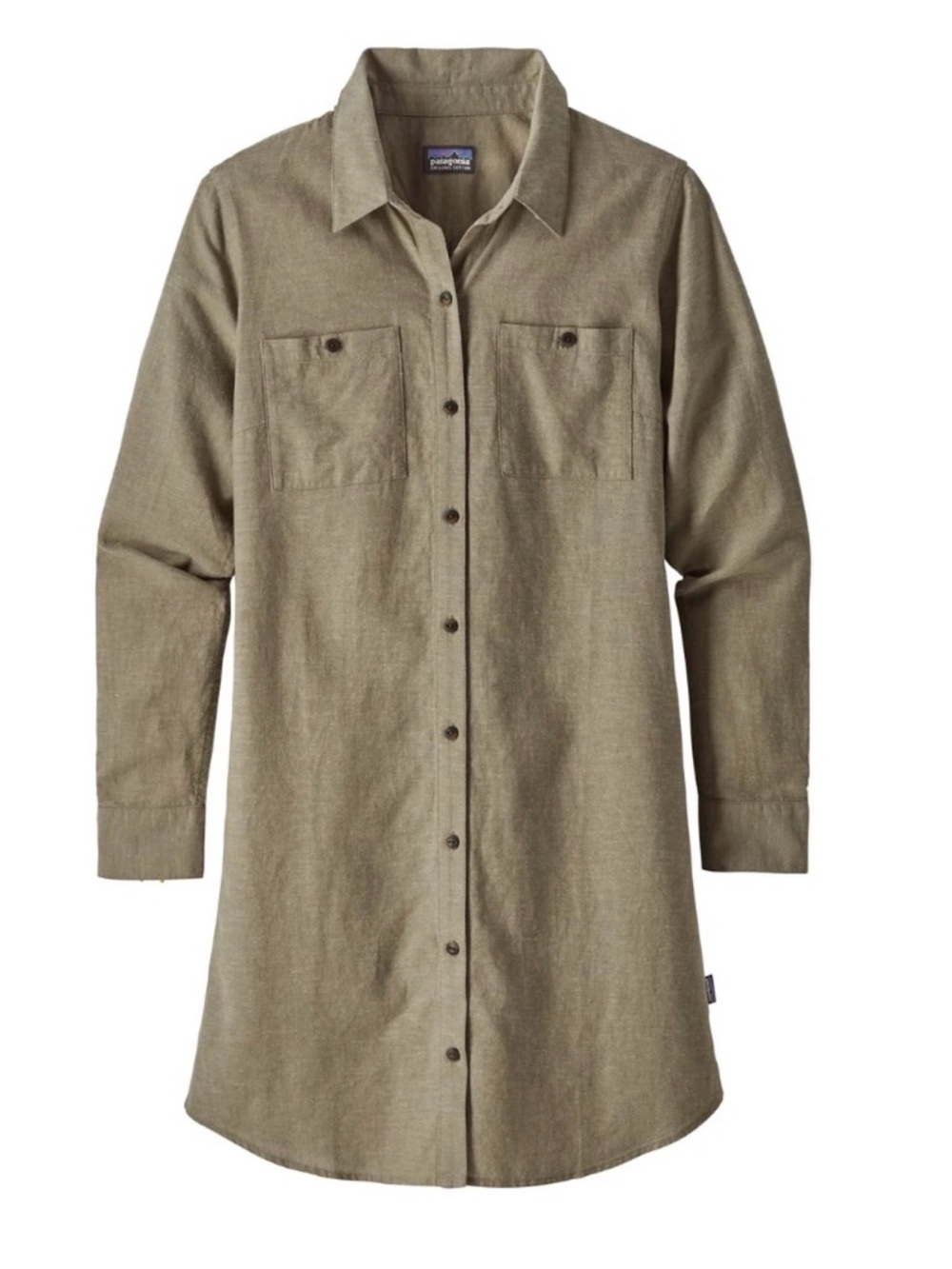 Patagonia Sunset Valley Dress Cross-Weave Fatigue Green Size S